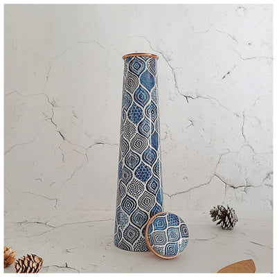 Slim Copper Bottle, 750 ML, Palm Mandala