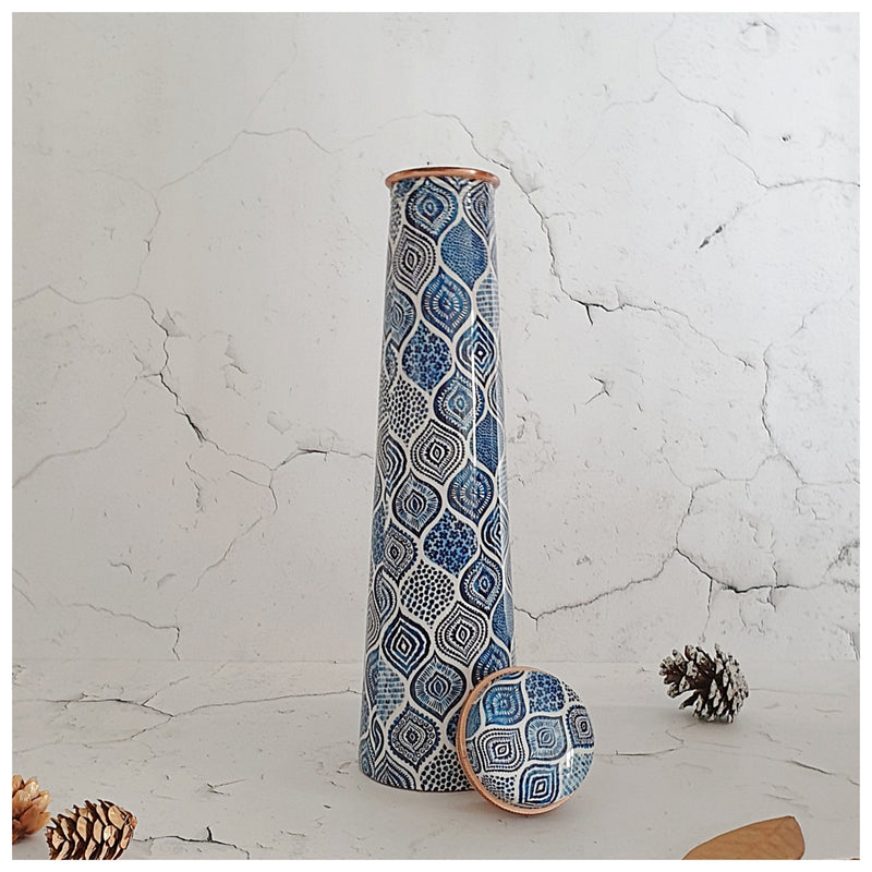 Slim Copper Bottle, 750 ML, Palm Mandala