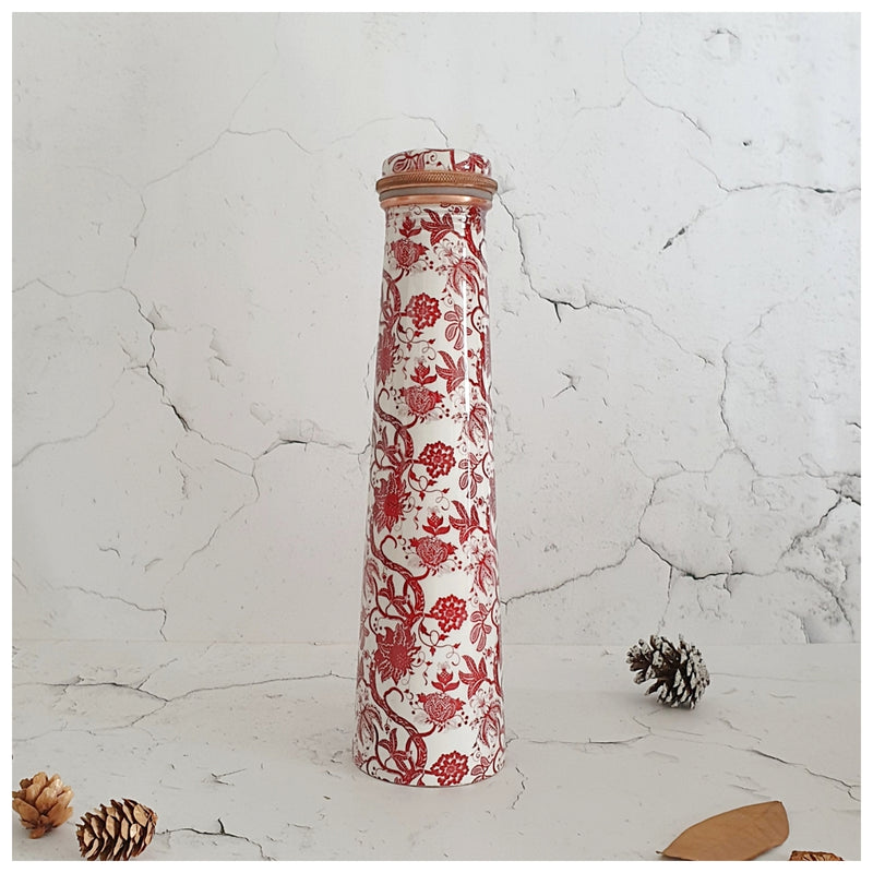 Slim Copper Bottle, 750 ML, Tree of Life Red