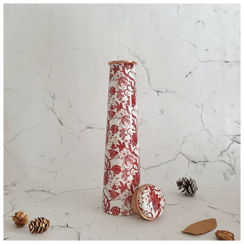 Slim Copper Bottle, 750 ML, Tree of Life Red