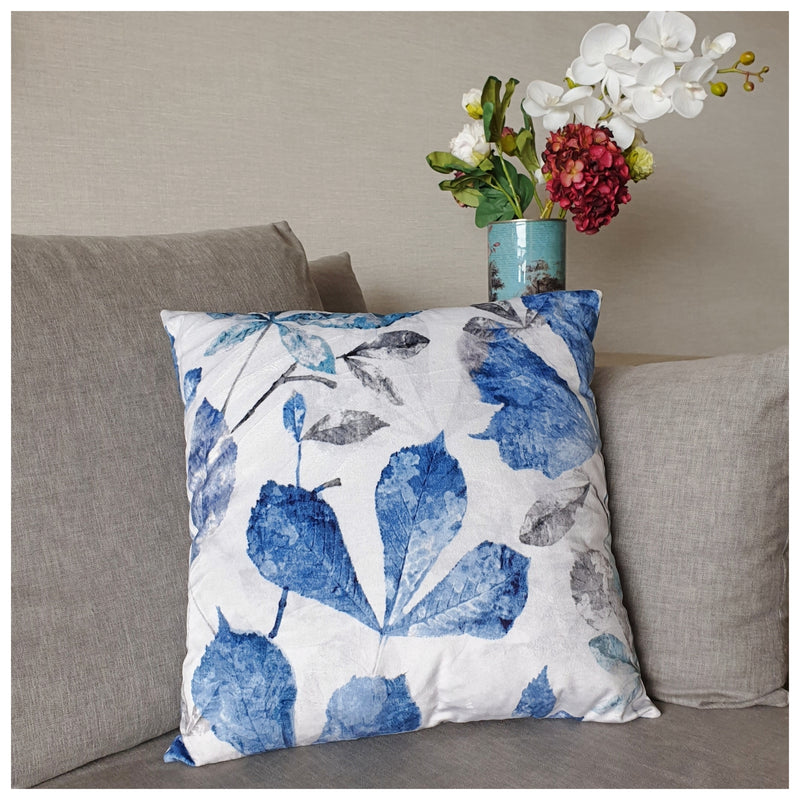 Cushion - Velvet Blue Crest