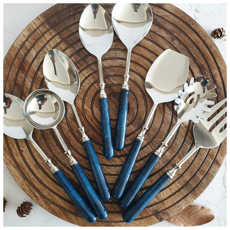 CUTLERY SET - SERVING (Set of 8) - ROYAL BLUE