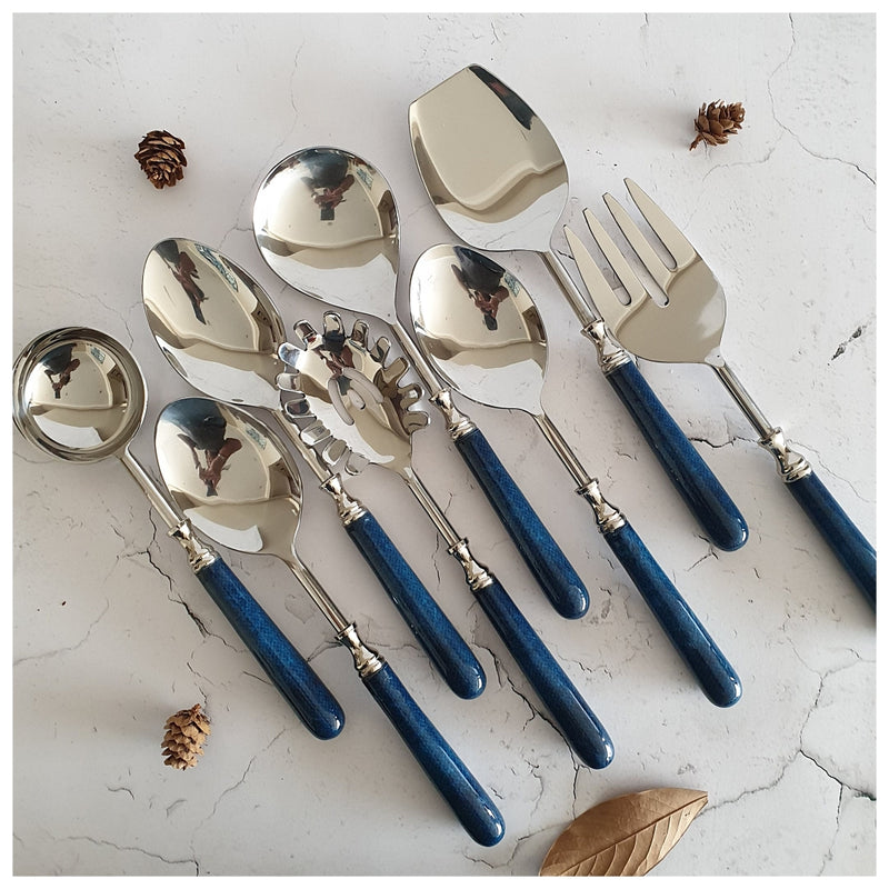 CUTLERY SET - SERVING (Set of 8) - ROYAL BLUE