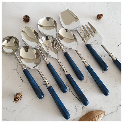CUTLERY SET - SERVING (Set of 8) - ROYAL BLUE