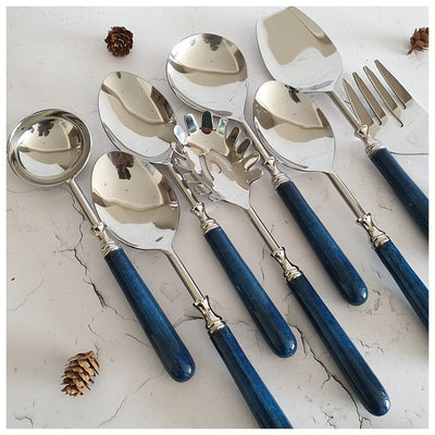 CUTLERY SET - SERVING (Set of 8) - ROYAL BLUE