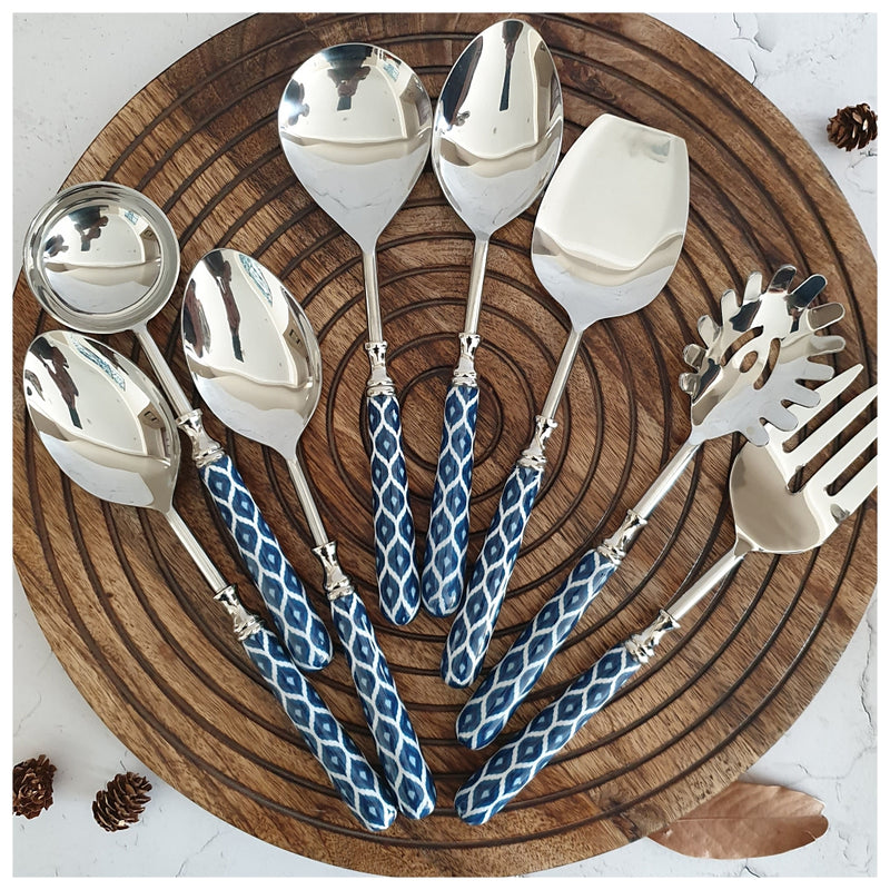 CUTLERY SET - SERVING (Set of 8) - IKAT