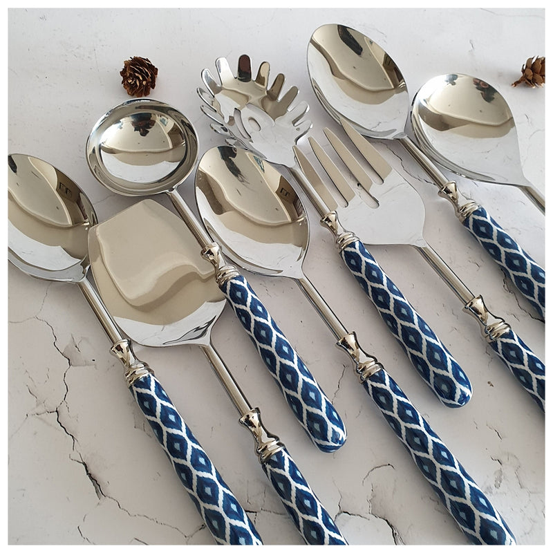 CUTLERY SET - SERVING (Set of 8) - IKAT
