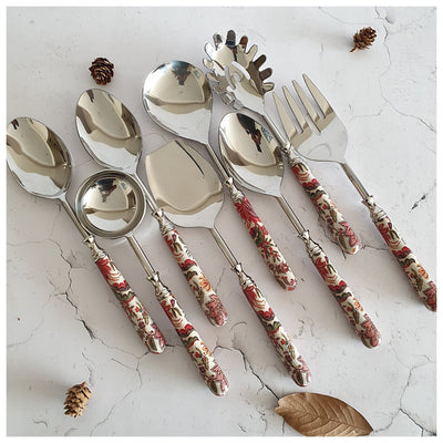 CUTLERY SET - SERVING (Set of 8) - KALAMKARI