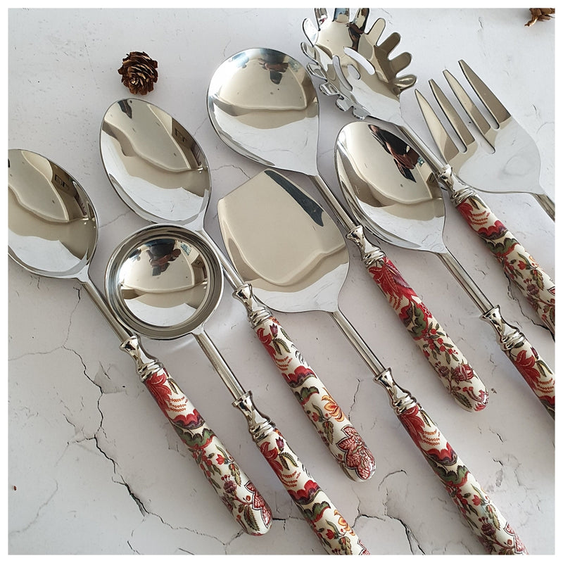 CUTLERY SET - SERVING (Set of 8) - KALAMKARI