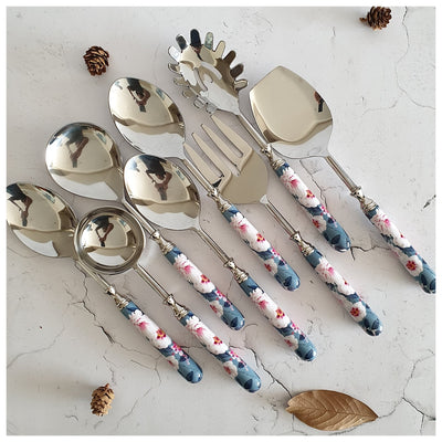 CUTLERY SET - SERVING (Set of 8) - DESERT ROSE GREY