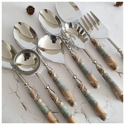 CUTLERY SET - SERVING (Set of 8) - SUMMER RAIN