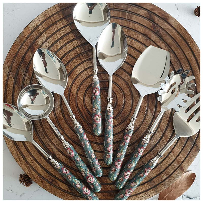 CUTLERY SET - SERVING (Set of 8) - EARTHY MEADOW