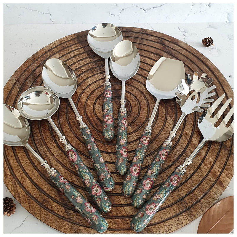 CUTLERY SET - SERVING (Set of 8) - EARTHY MEADOW
