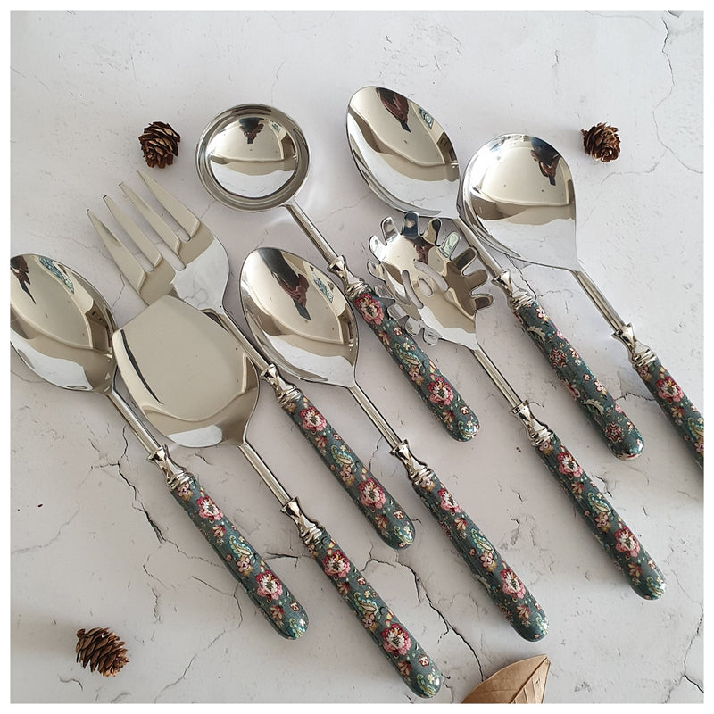 CUTLERY SET - SERVING (Set of 8) - EARTHY MEADOW