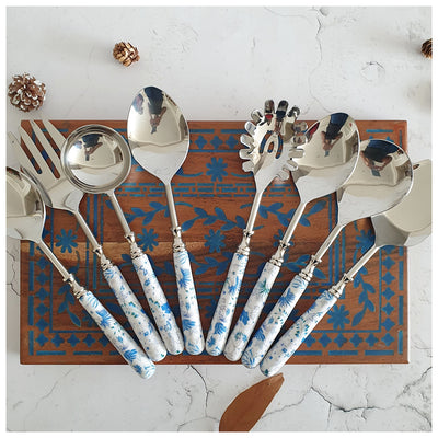 CUTLERY SET - SERVING (Set of 8) - CARIBBEAN FLORAL