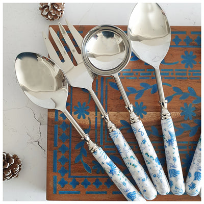 CUTLERY SET - SERVING (Set of 8) - CARIBBEAN FLORAL