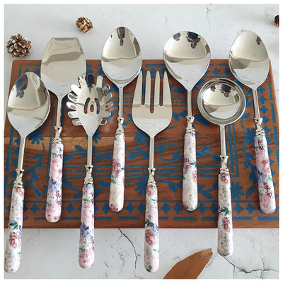 CUTLERY SET - SERVING (Set of 8) - FUSCHIA