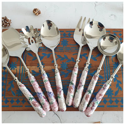 CUTLERY SET - SERVING (Set of 8) - FUSCHIA