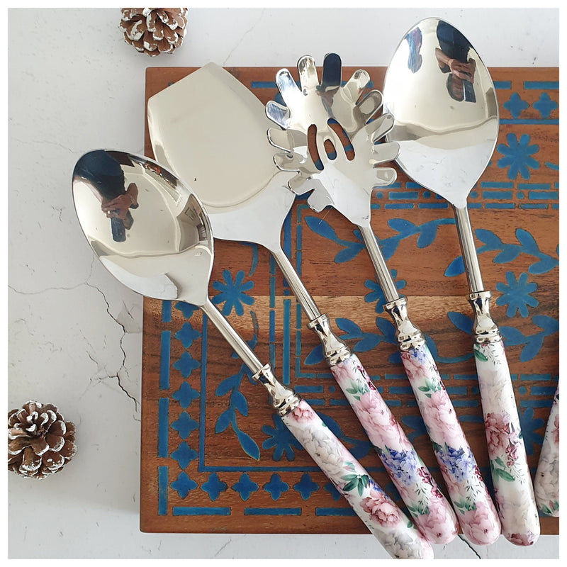 CUTLERY SET - SERVING (Set of 8) - FUSCHIA