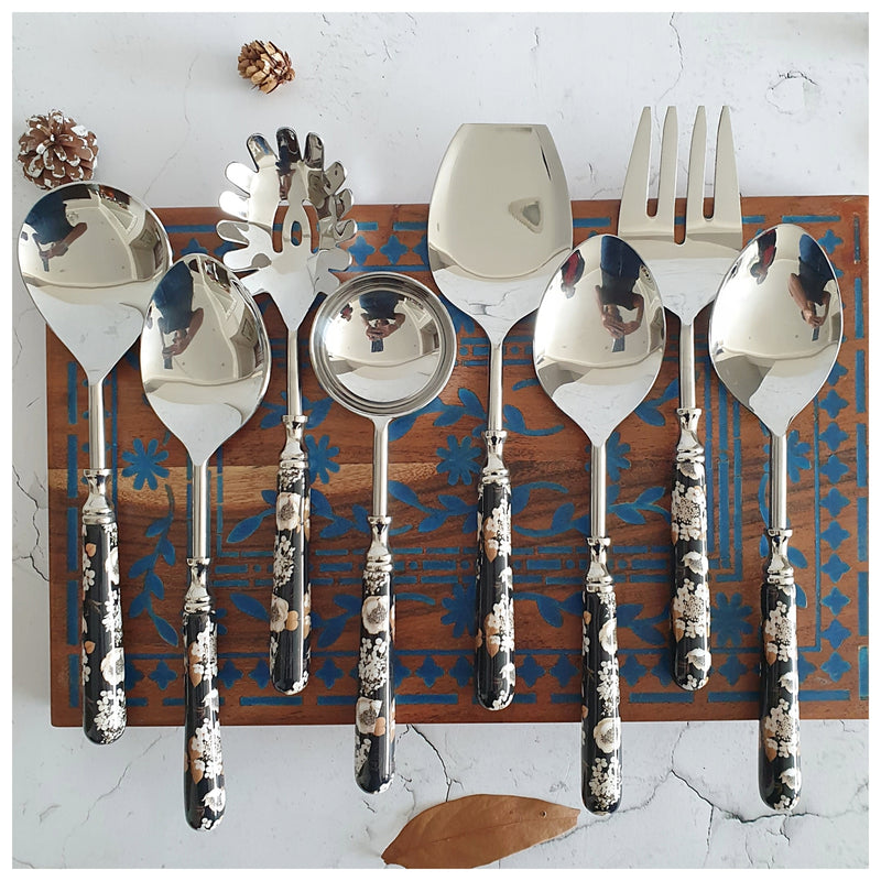 CUTLERY SET - SERVING (Set of 8) - GOLD DUST