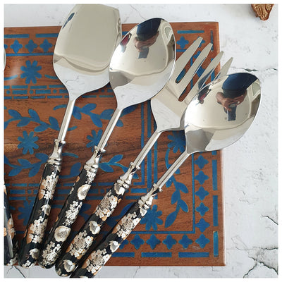 CUTLERY SET - SERVING (Set of 8) - GOLD DUST