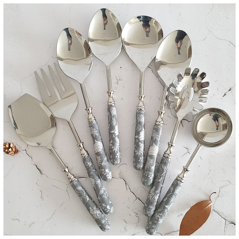 CUTLERY SET - SERVING (Set of 8) - FLORAL RADIANCE