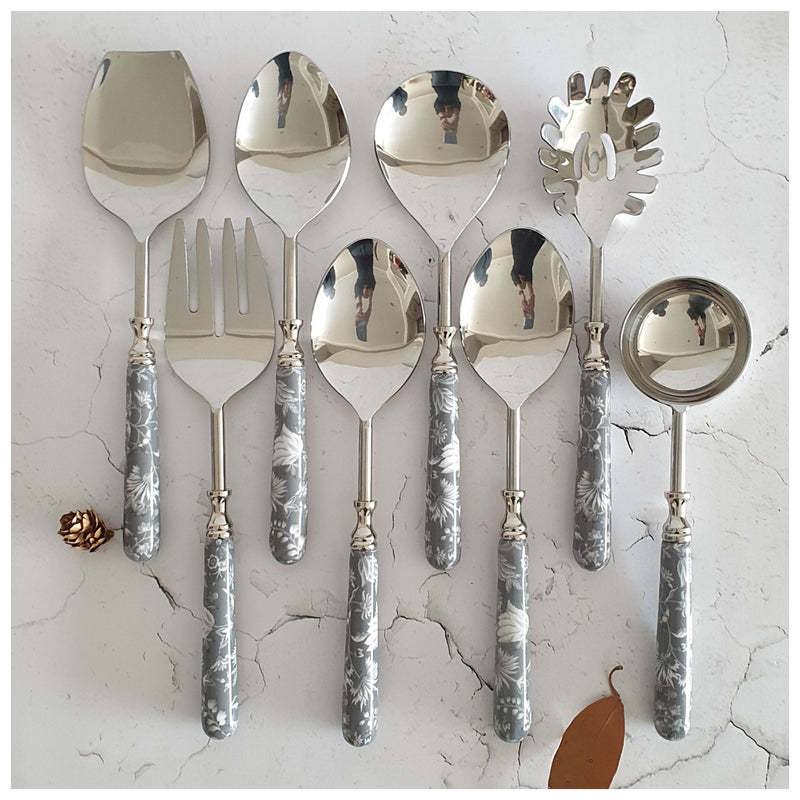 CUTLERY SET - SERVING (Set of 8) - FLORAL RADIANCE