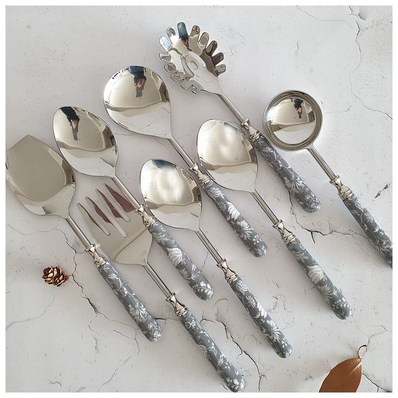 CUTLERY SET - SERVING (Set of 8) - FLORAL RADIANCE
