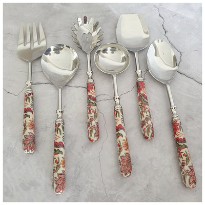 CUTLERY SET - SERVING (Set of 6) - Kalmkari