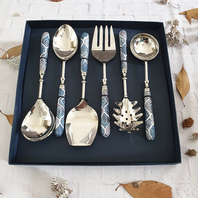 CUTLERY SET - SERVING (Set of 6) - PALM MANDALA