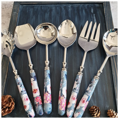 CUTLERY SET - SERVING (Set of 6) - DESERT ROSE GREY