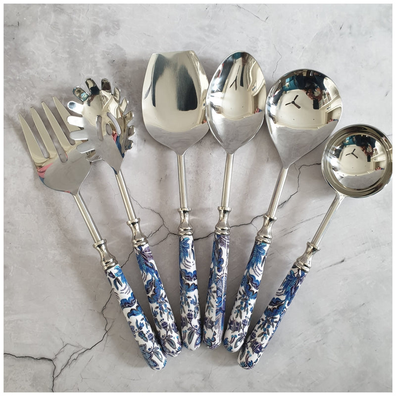 CUTLERY SET - SERVING (Set of 6) - SAPPHIRE