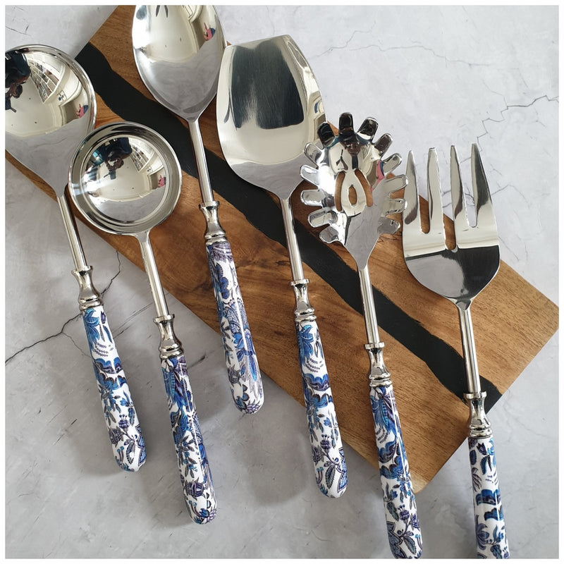 CUTLERY SET - SERVING (Set of 6) - SAPPHIRE