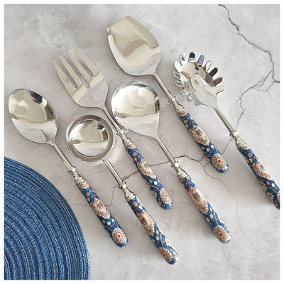 CUTLERY SET - SERVING (Set of 6) - Blue Pop