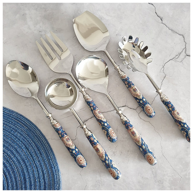 CUTLERY SET - SERVING (Set of 6) - Blue Pop