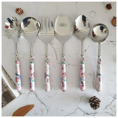 CUTLERY SET - SERVING (Set of 6) - FUSCHIA