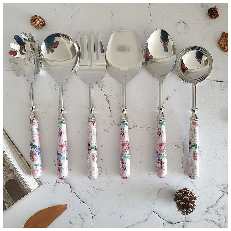 CUTLERY SET - SERVING (Set of 6) - FUSCHIA