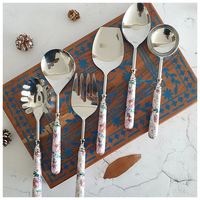 CUTLERY SET - SERVING (Set of 6) - FUSCHIA