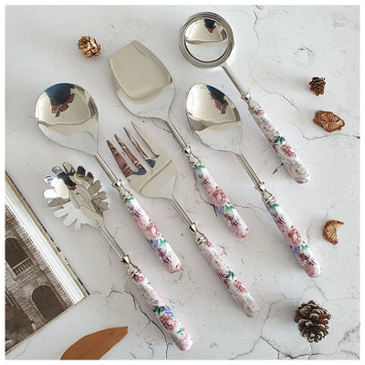 CUTLERY SET - SERVING (Set of 6) - FUSCHIA