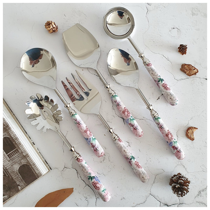 CUTLERY SET - SERVING (Set of 6) - FUSCHIA
