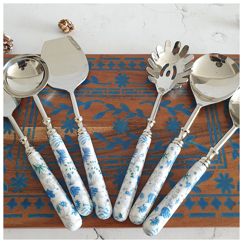 CUTLERY SET - SERVING (Set of 6) - CARIBBEAN FLORAL