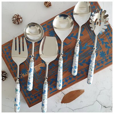 CUTLERY SET - SERVING (Set of 6) - CARIBBEAN FLORAL
