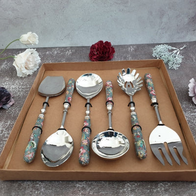 CUTLERY SET - SERVING (Set of 6) - EARTHY MEADOW