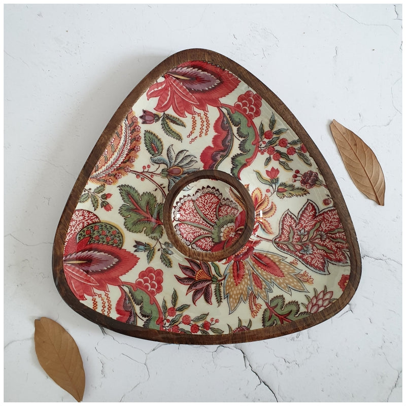 Triangle Dip Dish Platter - Kalamkari