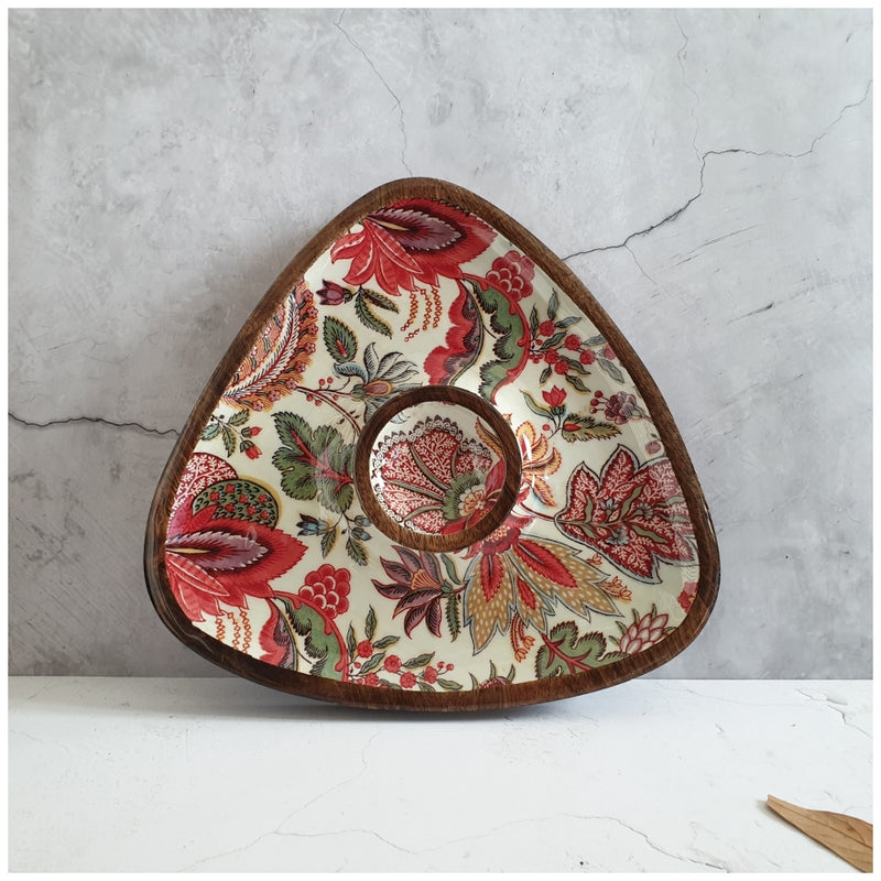 Triangle Dip Dish Platter - Kalamkari