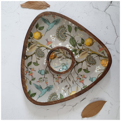 Triangle Dip Dish Platter - Humming Bird