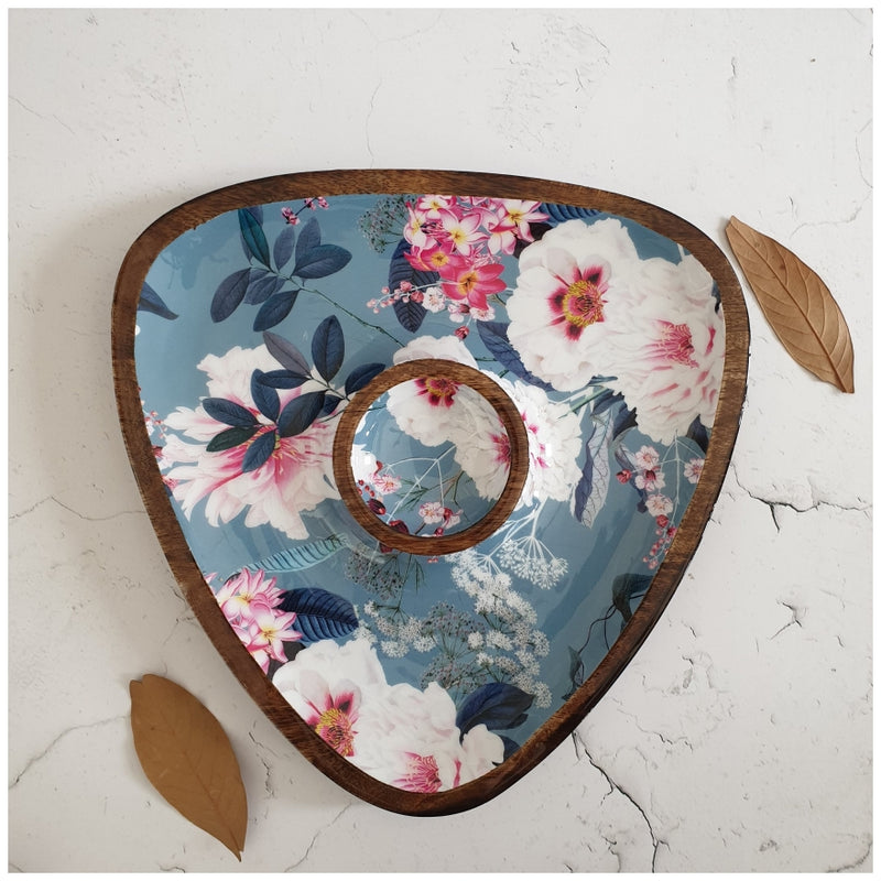 Triangle Dip Dish Platter - Desert Rose