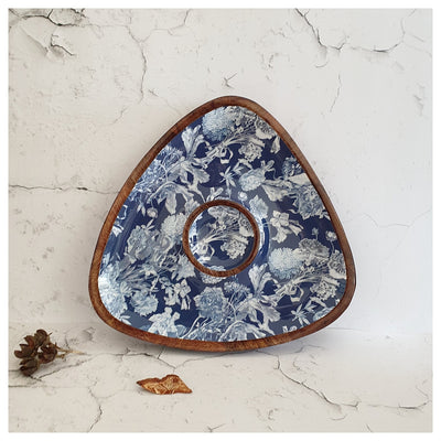 Triangle Dip Dish Platter - Argentine Blue