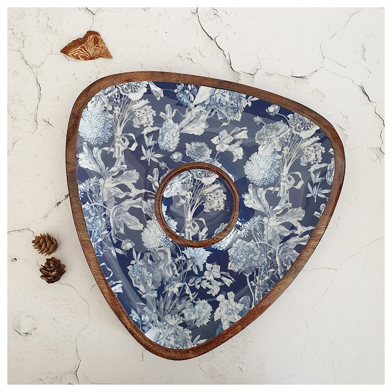 Triangle Dip Dish Platter - Argentine Blue