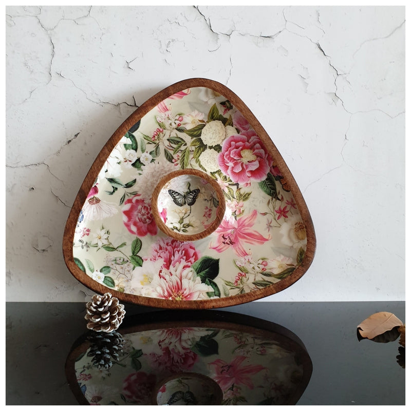 Triangle Dip Dish Platter - Alice in Wonderland (Beige)